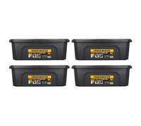 TOUGH MASTER 30L Storage Box Medium With Lid Durable Plastic Reinforced Construction Secure & Stackable Design Versatile for Tools, Toys, Craft Equipment (Pack of 4)