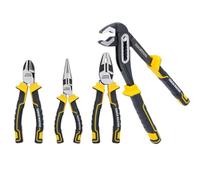 TOUGH MASTER 4-Piece Pliers Set Professional Quality Including 10'' Water Pump Plier, 6" Needle Nose Plier, 6" Diagonal Cutting Plier & 7" Combination Plier (4-Piece Plier Set)