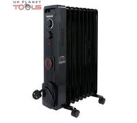 TOUGH MASTER 9 Fin Oil Filled Radiator 2000W 3 Heat Settings 24H Timer 4 Wheels