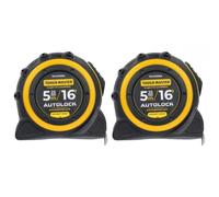TOUGH MASTER Autolock Measuring Tape 5M, Sturdy Metric Tape Measure with Class II Accuracy, Nylon-Coated Steel Blade, Magnetic Ended Hook, Rubber Grip for Home DIY & Industrial Use (2)