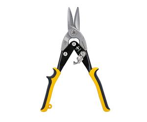 TOUGH MASTER Aviation Snips 10" 250mm Cr-V Steel Cutting Shears Perfect for Cutting Aluminum and Metal Sheets Heavy Duty Aviation Tin Snips with Non-Slip Wear-Resistant TPR Handle (Straight Cut)