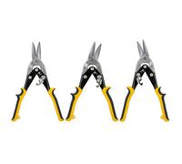 TOUGH MASTER Aviation Snips 10" 250mm Cr-V Steel Cutting Shears Perfect for Cutting Aluminum and Metal Sheets Heavy Duty Aviation Tin Snips with Non-Slip Wear-Resistant TPR Handle (Set of 3)