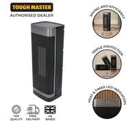 TOUGH MASTER Electric Heater 2000W PTC Ceramic Heater with 3 Modes, 12H Timer, 40° Oscillation, Overheating & Tip-Over Protection, Energy-Saving-ECO-Mode, Remote Control
