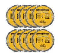 TOUGH MASTER Circular Saw Blade 165mm Professional TCT Mitre Saw Circular Saw Blade 165 x 20 x 60T Ideal for Wood, Wood With Nails, Laminate, Plastic, Fits Bosch Makita Dewalt (Pack of 10)