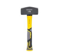 TOUGH MASTER Club Hammer 4.0lb 1.8 kg Heavy Duty C45 Forged Steel Head Fiberglass Shaft Non Slip Grip Shock-Absorbing Handle TPR Finish Long Handled Extra Large Club Hammer Demolition Construction