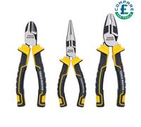 TOUGH MASTER 4-Piece Pliers Set Professional Quality Including 10'' Water Pump Plier, 6" Needle Nose Plier, 6" Diagonal Cutting Plier & 7" Combination Plier (3-Pieces Plier Set)