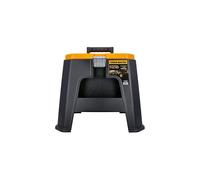 TOUGH MASTER DIY PortableBlack & Yellow Tool Storage Strong Plastic Step Stool Toolbox with Removable Tray & Compartment Organiser For Home Impro
