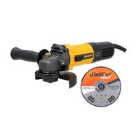 TOUGH MASTER Electric Angle Grinder Corded 125mm with Side Handle, 100% Copper Motor, Carbon Brushes Replacement& Quick Release Guard Wheel (with 10pcs Cutting Discs 115MM)