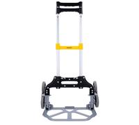 TOUGH MASTER Folding Hand Truck on 6 Wheels, Lightweight Aluminium Climbing Stair Trolley with Telescoping 100cm Handle 80KG Load Capacity for Home Office Warehouse Luggage Shopping