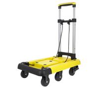 TOUGH MASTER Folding Hand Truck 6 Wheels 150KG Load Capacity, Collapsible Luggage Cart with Adjustable Platform Length and Retractable Handle