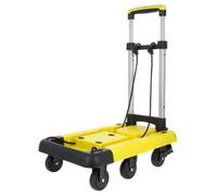 TOUGH MASTER Folding Hand Truck 6 Wheels 150KG Load Capacity, Collapsible Luggage Cart with Adjustable Platform Length and Retractable Handle