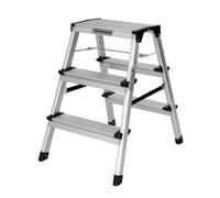 Tough Master Folding Step Ladder Double-Sided 3 Step Aluminium Step Stool With Anti-Slip Feet - Tm-Fss3