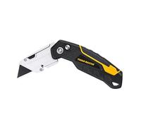 TOUGH MASTER Folding Utility Knife, Plus 4 Piece SK2 Blades, Retractable Function, Aluminium Alloy Handle, Comfortable Grip Ideal for Cutting Plastic, Wood, Paper (TM-UFK174)