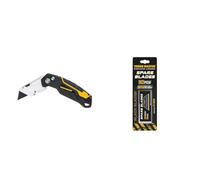 TOUGH MASTER Folding Utility Knife, Plus 4 SK2 Blades, Retractable Function & 10 Piece Utility Trim Knife, Strong SK2 Steel Spare Blades, 19x60x0.6mm