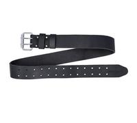 TOUGH MASTER Leather Work Belt, Double Pin 2” Buffalo Saddle Leather Heavy Duty Stitching, Black Men/Women Workwear DIY Belt For Tool Holsters, Pouches