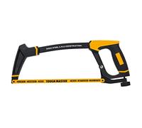 TOUGH MASTER Hacksaw 300mm Durable Handheld Bow Saw 12" with Aluminium Frame, Non-Slip Rubber Handle, 45°/90° Cutting Angles, 24TPI Bi-Metal HSS Saw Blade for Metal, Wood, PVC Pipe, Plastic