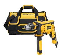TOUGH MASTER Hammer Drill 650W Variable Speed 13mm Metal Chuck, 2 in 1 Corded Electric Function for Concrete Steel Wood with Auxiliary Handle Included (with 16'' Tool Bag)