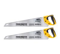 TOUGH MASTER Hand Saws 550mm 2PCS, Pruning & Cutting Wood, Plastic, PVC Pipes, Razor Sharp Blade 9TPI Comfortable Non-Slip Handle, Wood Saw with Ruler Markings Pack of 2