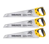TOUGH MASTER Hand Saws 550mm 3PCS, Pruning & Cutting Wood, Plastic, PVC Pipes, Razor Sharp Blade 9TPI Comfortable Non-Slip Handle, Wood Saw with Ruler Markings Pack of 3
