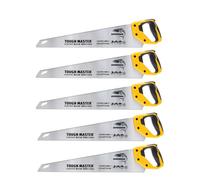 TOUGH MASTER Hand Saws 550mm 5PCS, Pruning & Cutting Wood, Plastic, PVC Pipes, Razor Sharp Blade 9TPI Comfortable Non-Slip Handle, Wood Saw with Ruler Markings Pack of 5