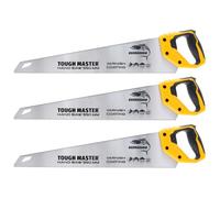 TOUGH MASTER Hand Saws 550mm 3PCS, Pruning & Cutting Wood, Plastic, PVC Pipes, Razor Sharp Blade 9TPI Comfortable Non-Slip Handle, Wood Saw with Ruler Markings Pack of 3