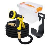 Tough Master Heavy Duty Expandable Garden Hose Pipe 100Ft Brass Fittings Reinforced Thicken Hose With Spray Gun&box