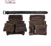 TOUGH MASTER Heavy-Duty Leather Tool Pouch Belt Apron with Hammer Holder