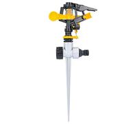 TOUGH MASTER Impulse Oscillating Sprinkler Heavy Duty Impulse 450m² Coverage Metal Spike Sprinkler System for Outdoor Garden Lawn and Plants 360 Rotating For Even Water Distribution, Black & Yellow