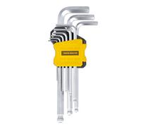Tough Master Industrial Hex Key Set 9Pcs, Metric Ball End, Metal Allen Key Wrenches -Tm-Hks9