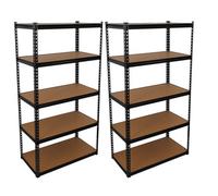 Tough Master Industrial Storage Shelving Units 192X100X50Cm Pack Of 2, 300Kg Per Shelf For Garage,workshop, Warehouse