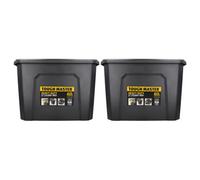 Tough Master Large Storage Boxes With Lids 60L Size 58X38X40.5 Cm Heavy Duty Toolbox Stackable Pack Of 2