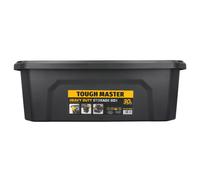 TOUGH MASTER 30L Storage Box Medium With Lid Durable Plastic Reinforced Construction Secure & Stackable Design Versatile for Tools, Toys, Craft Equipment (Pack of 5)