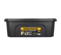 TOUGH MASTER 30L Storage Box Medium With Lid Durable Plastic Reinforced Construction Secure & Stackable Design Versatile for Tools, Toys, Craft Equipment (Pack of 4)