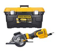 TOUGH MASTER Mini Circular Saw 750W 3600RPM Compact Electric Circular Saw with Laser Guide & Blade 125mm for Wood Metal Tiles Plastic, Cutting Depth 45.5mm (90°), 30.5mm (45°) (with 22'' Tool Box)