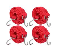 Tough Master Pack Of 4 Elastic Wide Flat Bungee Cords With Hooks 2M Heavy Duty For Load Securing,car Boot, Trailer