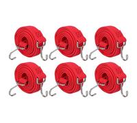 Tough Master Pack Of 6 Flat Bungee Cord Straps With Hooks 2M Heavy Duty For Load Securing,car Boot, Trailer