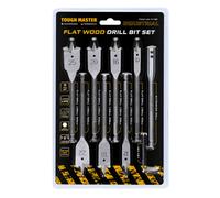 Tough Master Paddle Flat Wood Drill Bit Set With Extension & Hex Key - 9 Pieces (Tm-Fdb9)