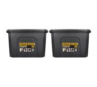 TOUGH MASTER Plastic Storage Box with Lid 40L, Box Size 49x38x32cm, Heavy Duty Tool Box Stackable for Home, Office & Workshop (Pack of 2)