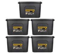 TOUGH MASTER Plastic Storage Box with Lid 40L, Box Size 49x38x32cm, Heavy Duty Tool Box Stackable for Home, Office & Workshop (Pack of 5)