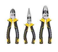 Tough Master Pliers Set With 6" Needle Nose Pliers, 6" Diagonal Cutting Pliers & 7" Combination Pliers - 3 Pieces (Tm-Ps766)