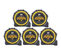 TOUGH MASTER Pocket Tape Measures Metric/Imperial 8M/26ft Anti-Impact 25mm Wide Pack of 5