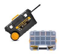 TOUGH MASTER Power Tool Storage Box on Wheels 60L & 17" Screw Storage Case
