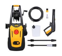 Pressure Washer 140 Bar 1800W Flow Rate 420 L/H, Turbo Nozzle Auto Stop System 6M Hose High Performance Compact Portable Jet Washer For Car Patio Garden Furniture TOUGH MASTER