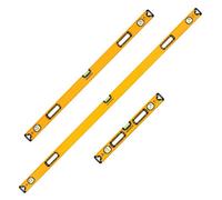 Tough Master 3 Piece PRO Spirit Level Set, Magnetic, 3 Vial High Accuracy, Front View Vial, Aluminium Shockproof Tool, 1800mm, 1200mm & 600mm