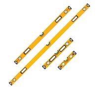 Tough Master Pro Spirit Level Set 4Pcs High Accuracy Strong Magnet Aluminium Shockproof Robust 1.8M/1.2M/ 0.6M/25Cm