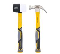 TOUGH MASTER Rubber Mallet 16oz Fiberglass Shaft Non Slip Grip Handle with Ergonomic TPR Finish Super Strong High Elastic Rubber Head Lightweight Overstrike Protection Light Strong Hand Tool for DIY