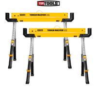 TOUGH MASTER Saw Horse 62-82cm Heavy Duty Metal Folding Workbench 590kg Max Load