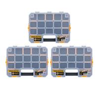 Tough Master Screw Storage Boxes Stackable With Adjustable Dividers Clear Lid For Nails, Screws, Hardware Pack Of 3