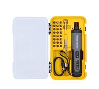 TOUGH MASTER Screwdriver Cordless Electric 3.6V DIY Rechargeable 24 Piece Bit Set, 3 Speed Magnetic Bit Holder, USB Charging Cable with Case in Black & Yellow
