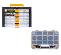 Tough Master Small Parts 5 Drawer Storage Organiser & 17'' Tool Organiser With Clear Lid For Screws Nuts Tools